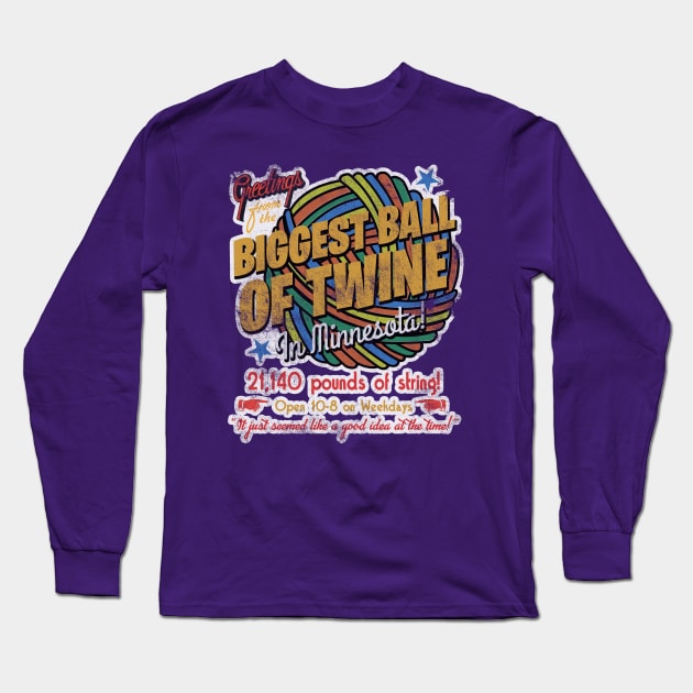 The Biggest Ball of Twine in Minnesota Long Sleeve T-Shirt by woodsman